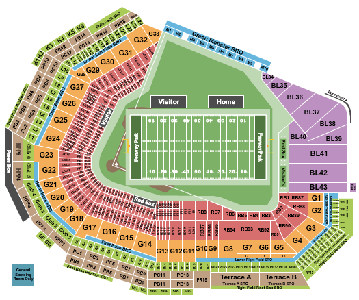 Fenway Park Fenway Bowl Seating Chart